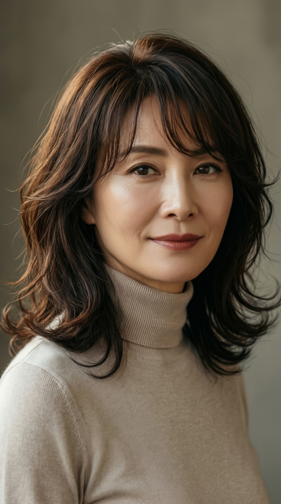 Textured Bangs With Medium Layers