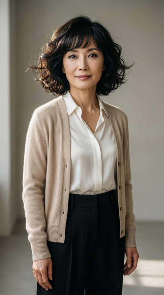 Curly Bob With Bangs