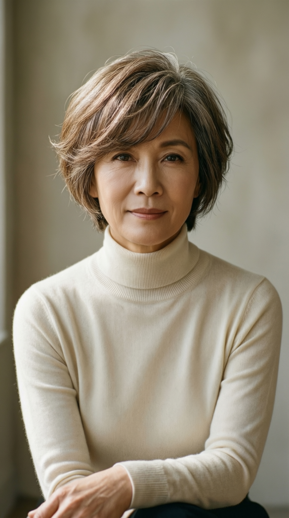 Textured Pixie with Side Fringe