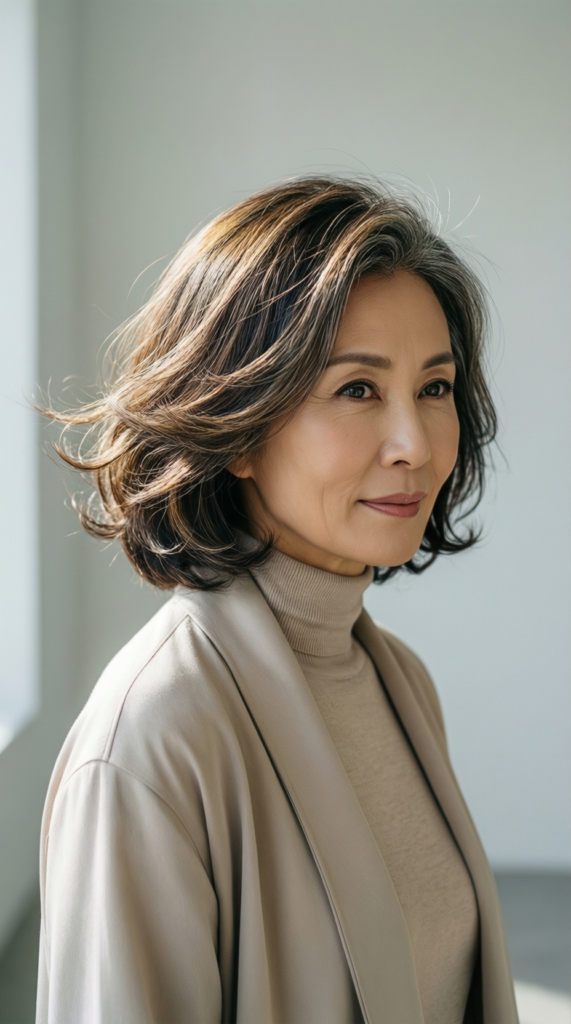 Soft Layered Bob with Highlights