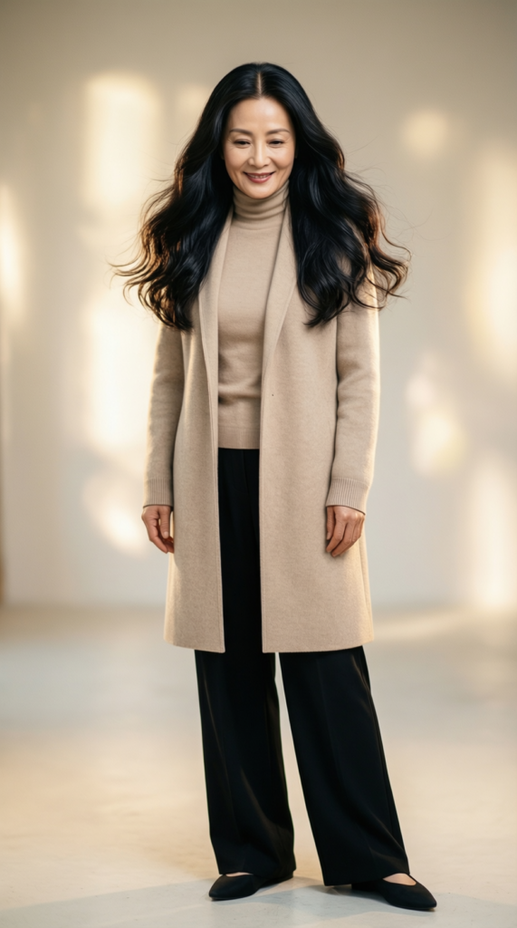 Sleek Center-Parted Hair