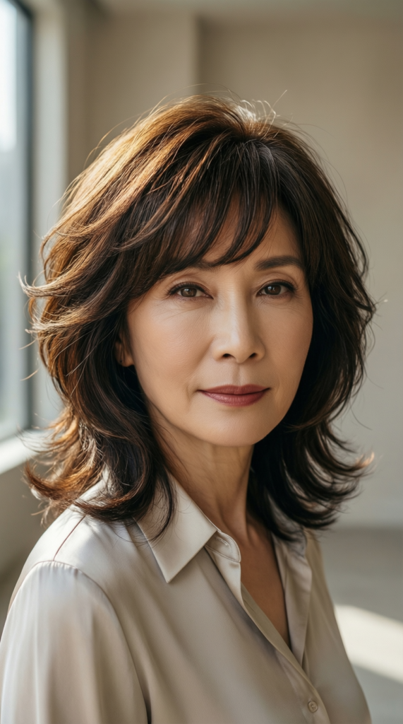 Layered Cut With Curtain Bangs