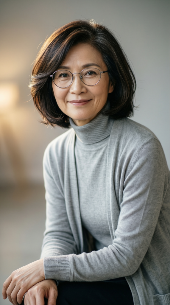 Side-Parted Medium Cut