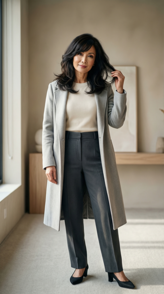 Long Layers with Side-Swept Bangs