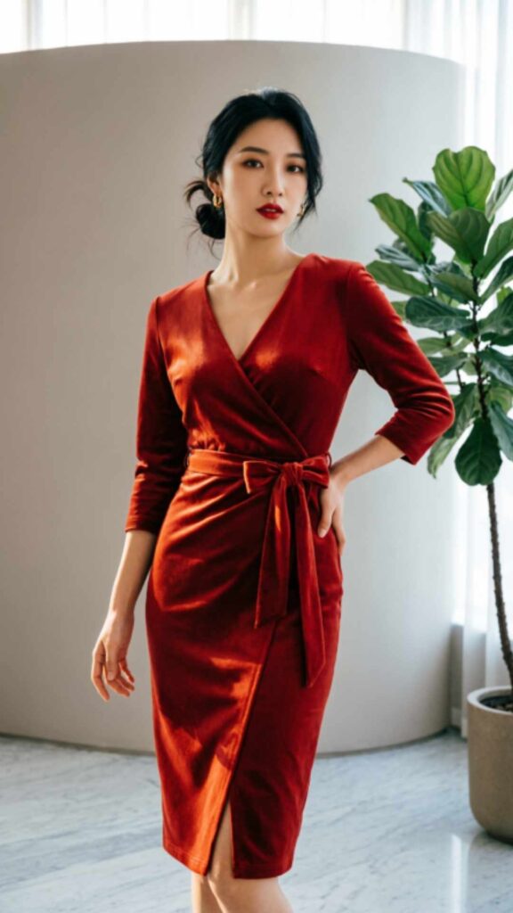 Bold Red Wrap Dress