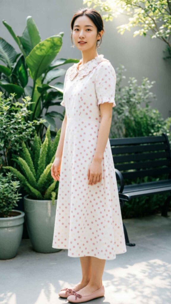 Polka Dot Dress with Flats