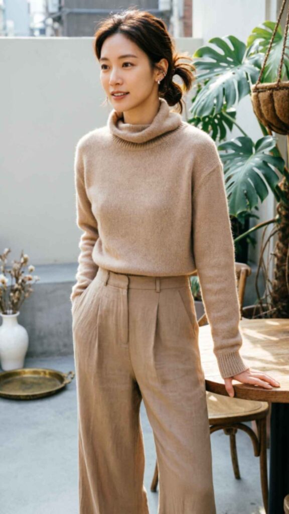 Cropped Sweater with Wide-Leg Pants