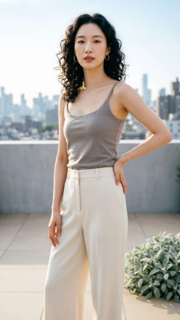 Wide-Leg Pants with Tank Top
