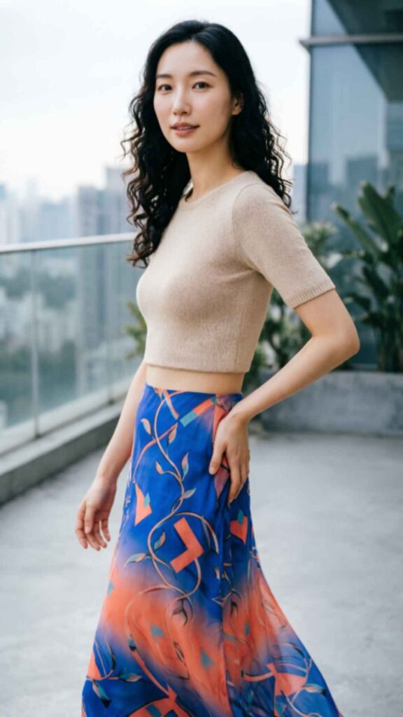 Maxi Skirt with Crop Top