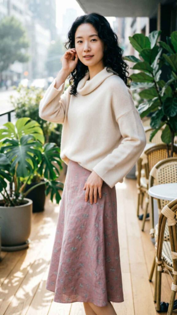 Midi Skirt with Sweater