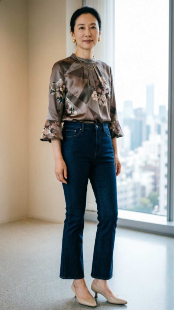Statement Blouse with Dark Jeans