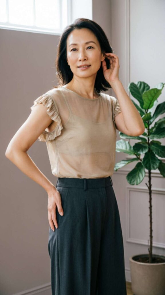 Off-Shoulder Top with Wide Pants