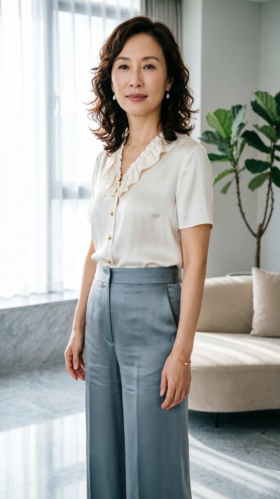 Blouse with Wide-Leg Pants
