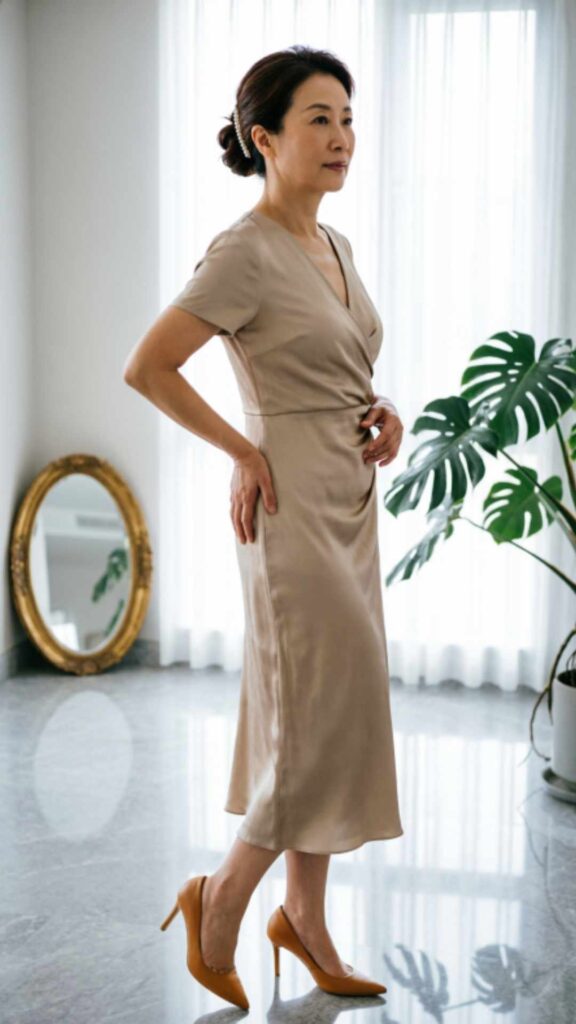 Wrap Dress with Classic Heels