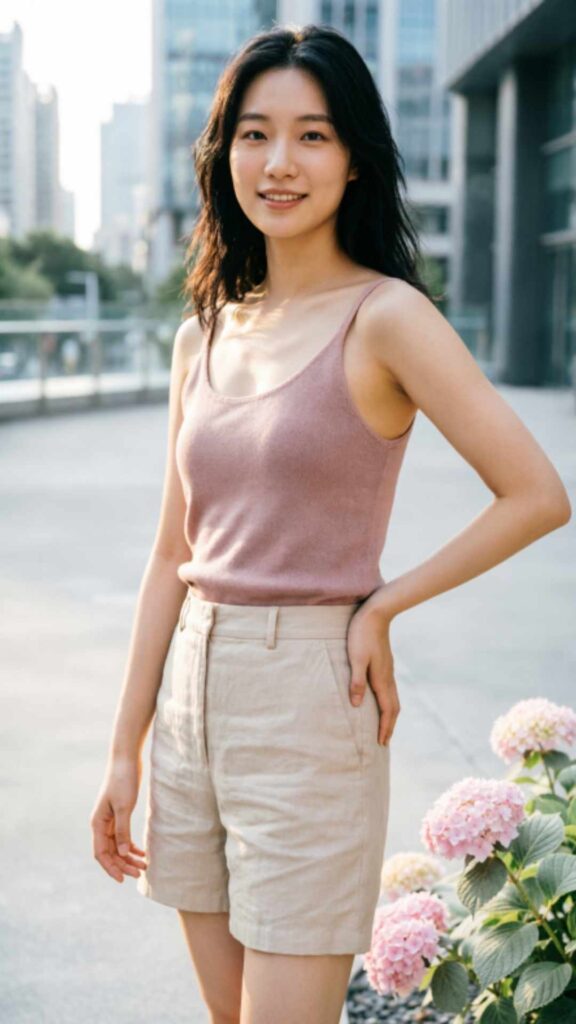 High-Waist Shorts with Tank Tops