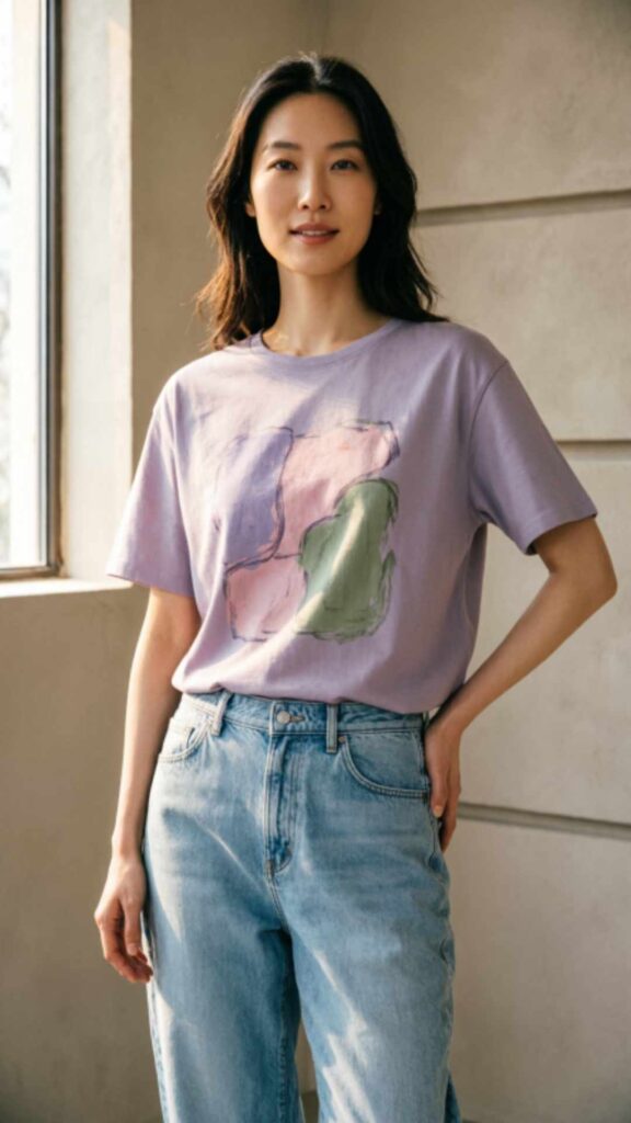 Graphic Tee with Relaxed Fit Jeans