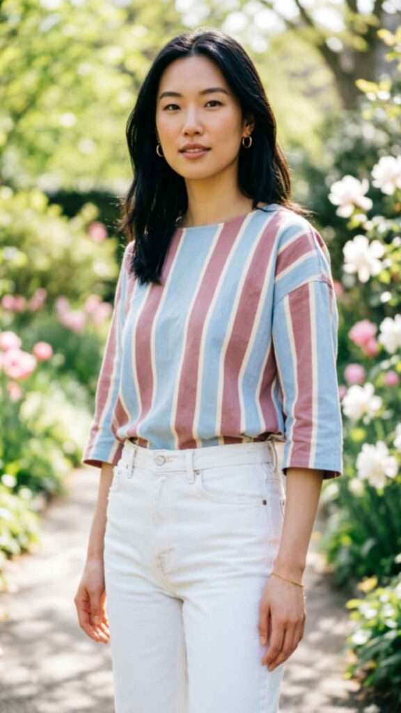 Striped Top with White Jeans