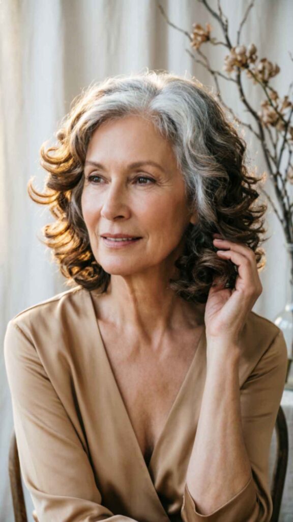 Curly Layered Shoulder Cut