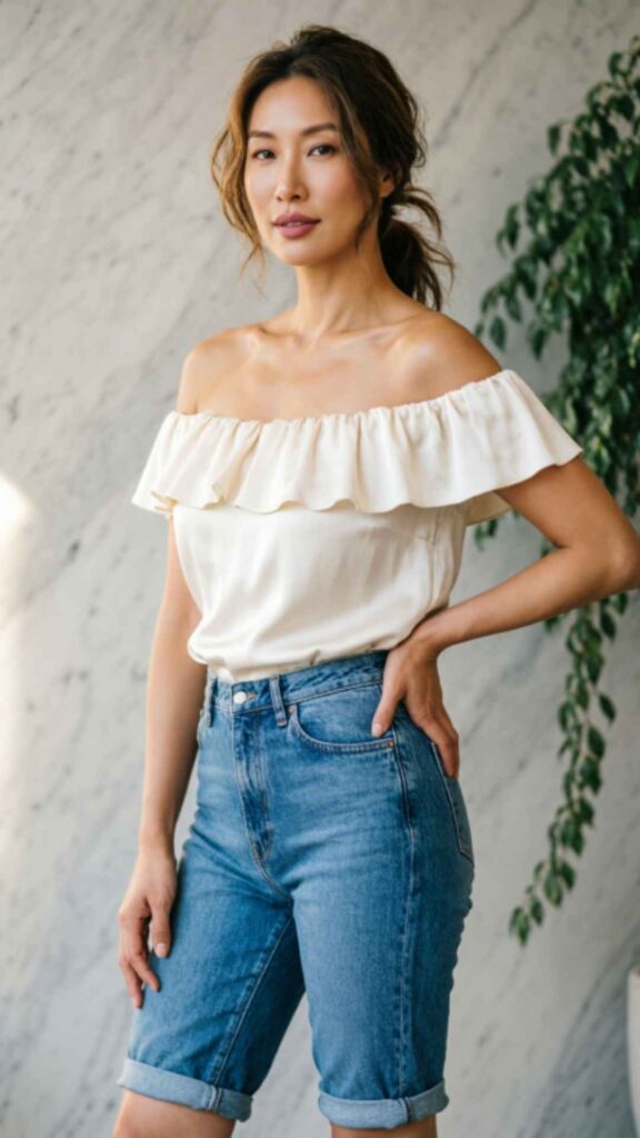 Off-Shoulder Tops & Jeans