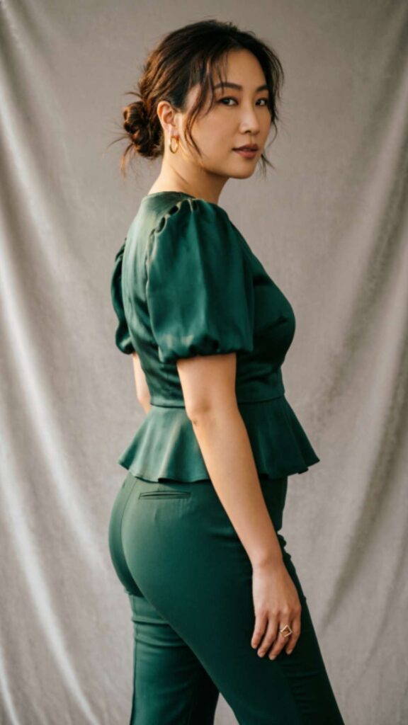 Peplum Tops & Fitted Pants