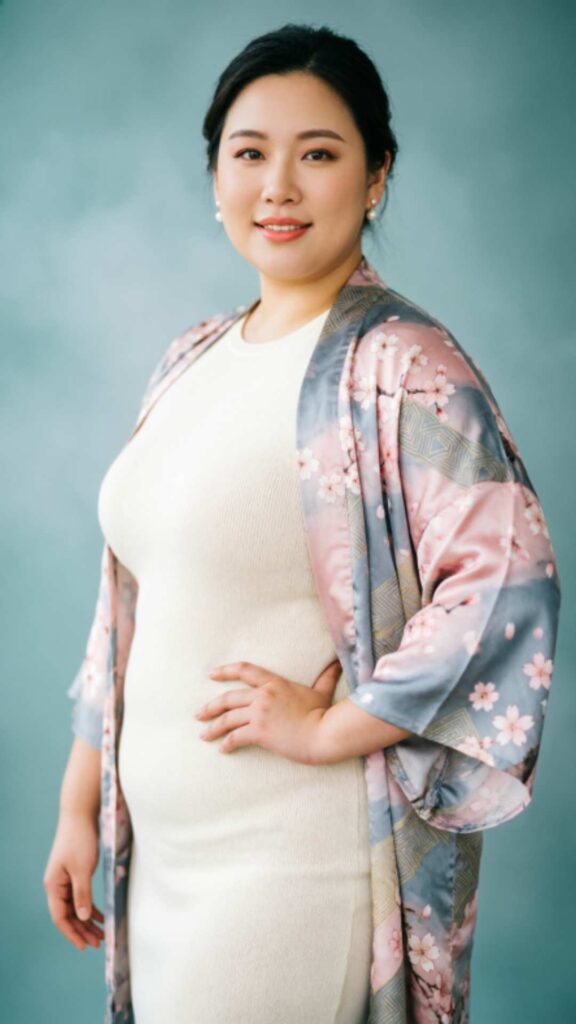 Printed Kimono over Basic Dress