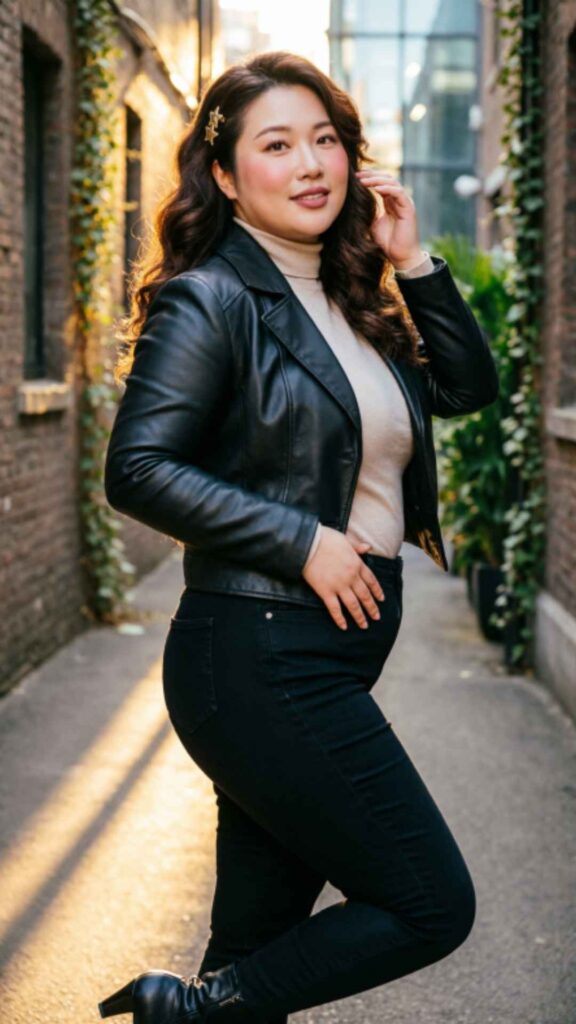 Leather Jacket with Black Jeans