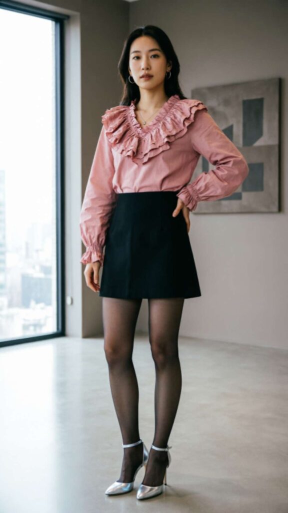 Ruffled Tops with Mini Skirts