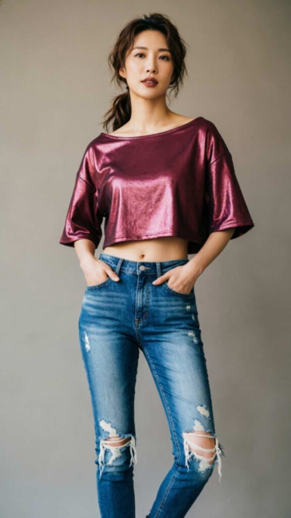 Ripped Jeans with Statement Tops