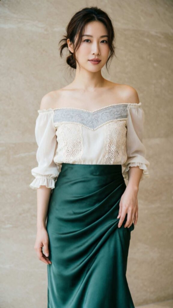 Wrap Skirts with Off-Shoulder Blouses