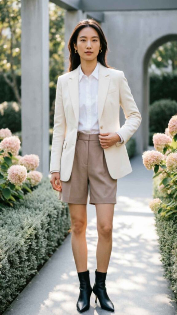 Chic Blazer with Shorts