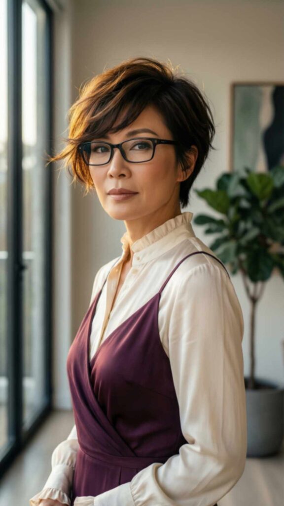 Textured Pixie with Side Fringe