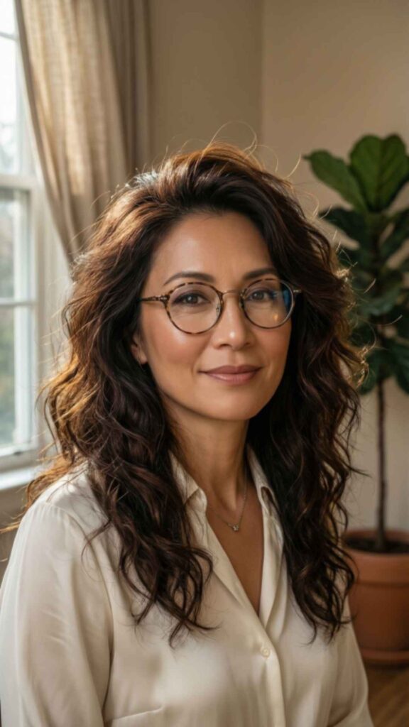 Soft Curls with Side Part