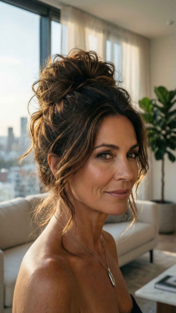 Messy Bun with Layers