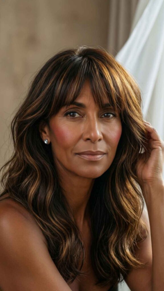 Wispy Bangs with Shoulder Hair