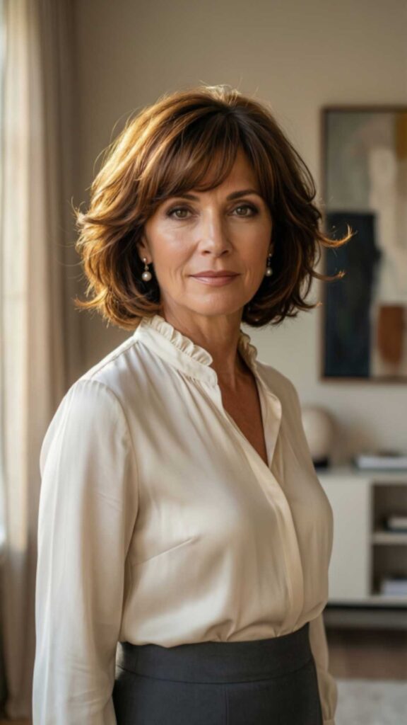 Shoulder-Length Cut with Wispy Bangs