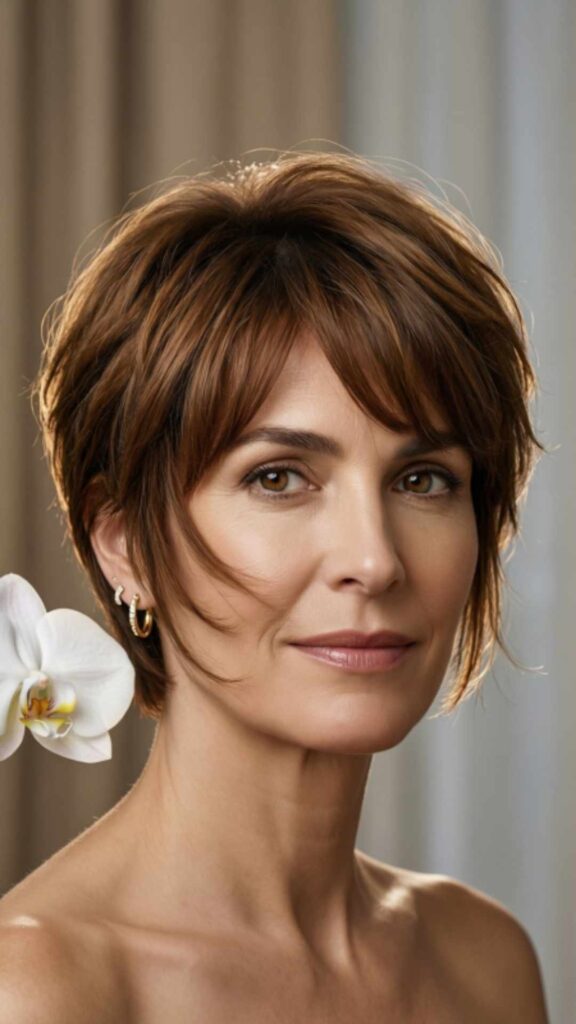 Layered Pixie with Side-Swept Bangs