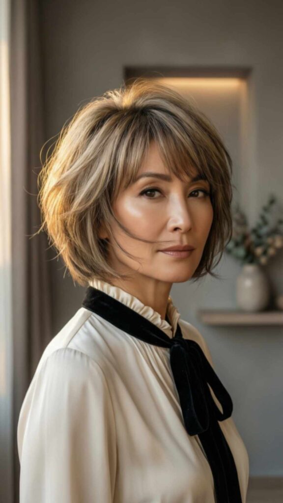 Stacked Bob with Wispy Bangs