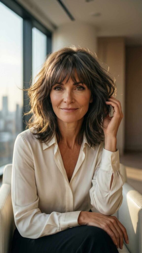 Shaggy Bob with Curtain Bangs