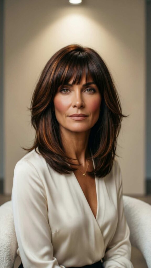 Angled Lob with Blunt Side Bangs