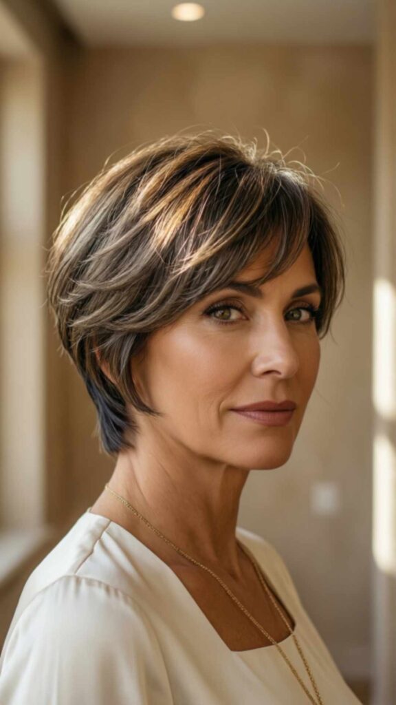 Short Tapered Cut with Side Bangs