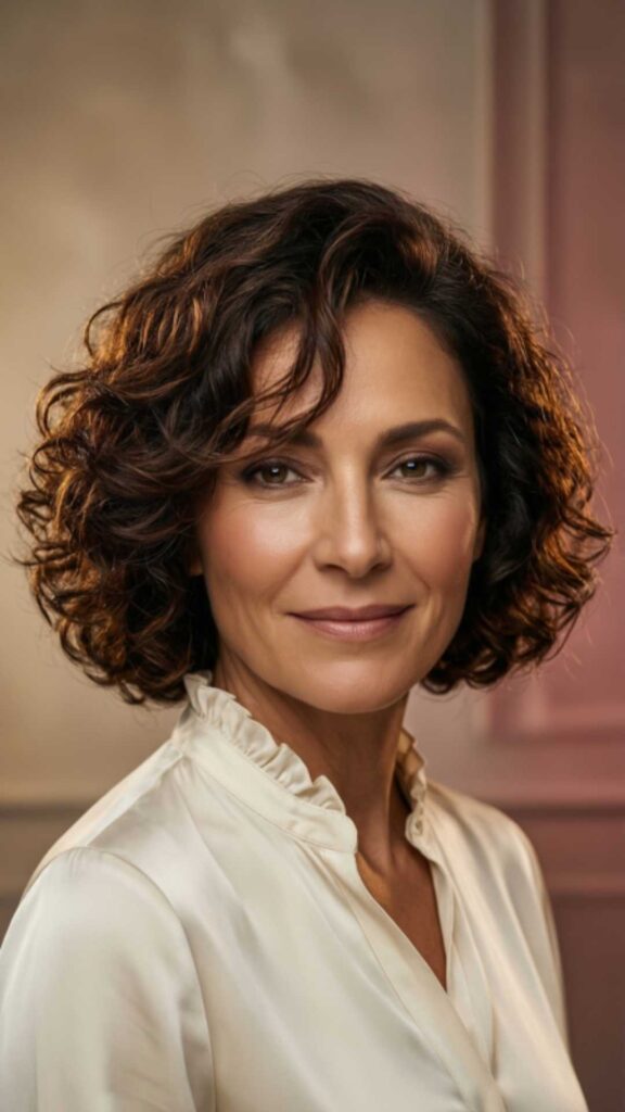 Curly Bob With Side Part