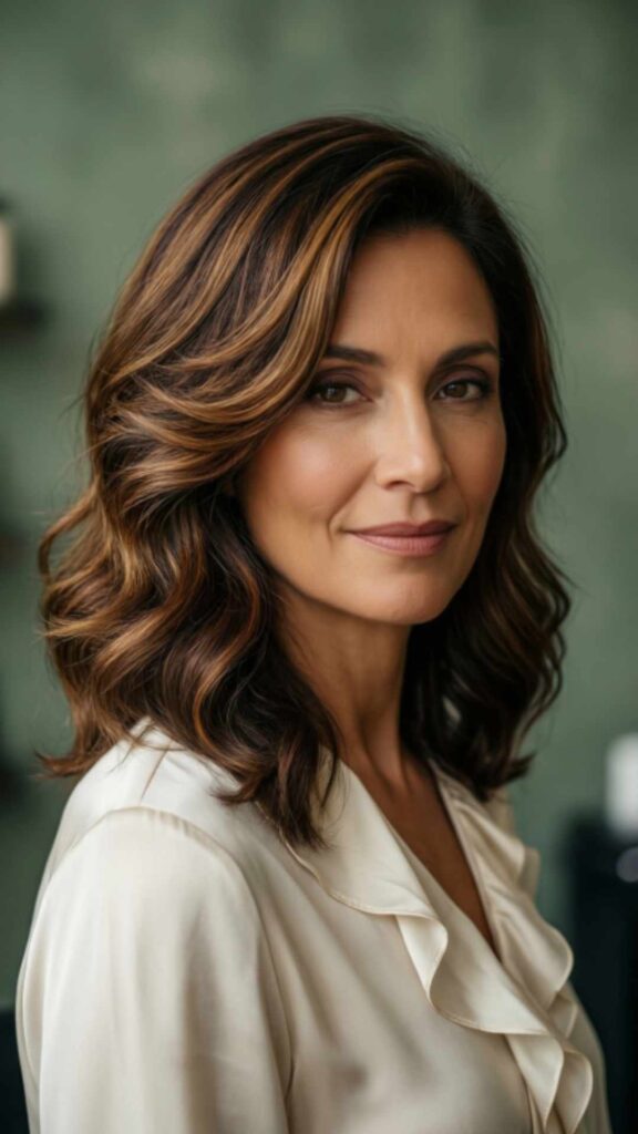 Medium Wavy Cut With Side Sweep