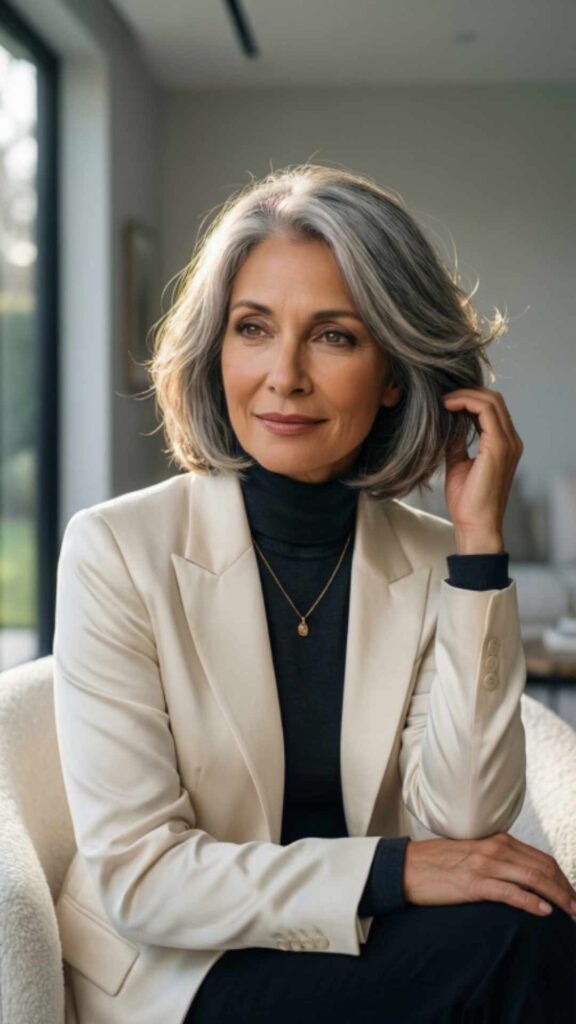 Natural Gray Cut With Layered Shape