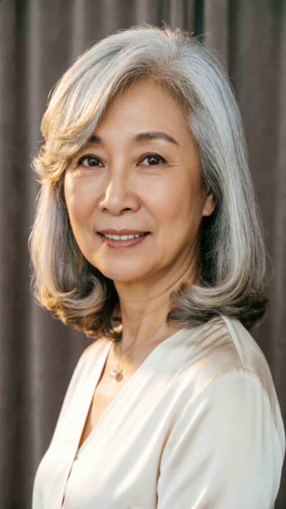 Side-Swept Bangs with Medium Length Hair