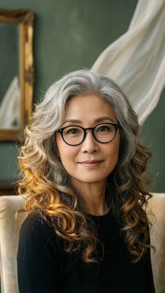 Layered Curls with Highlights