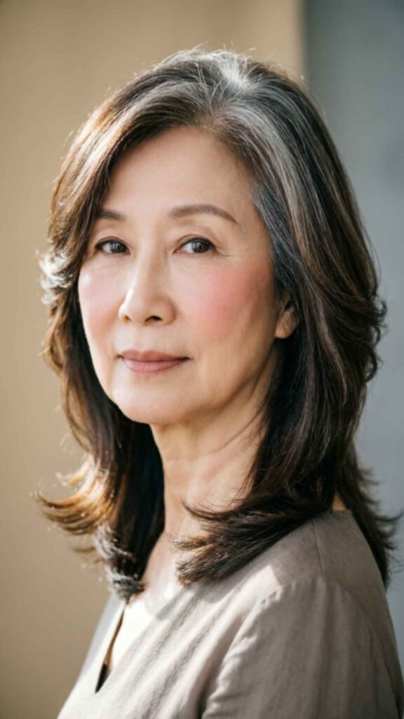 Shoulder-Length Layered Cut with Side Part