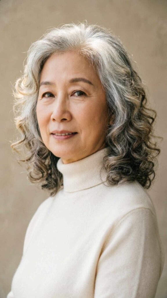 Soft Curls at Shoulder Length