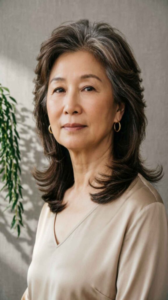 Layered Medium Hair With Volume