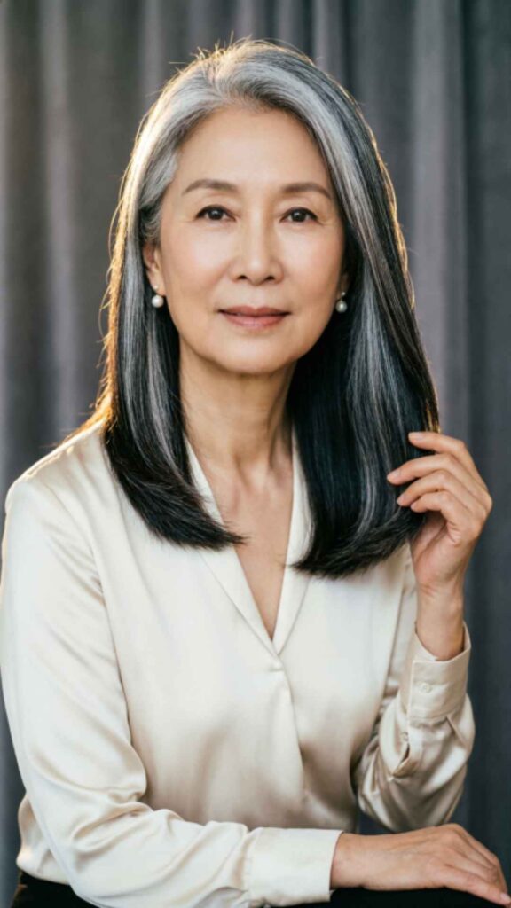 Sleek Straight Medium Hair