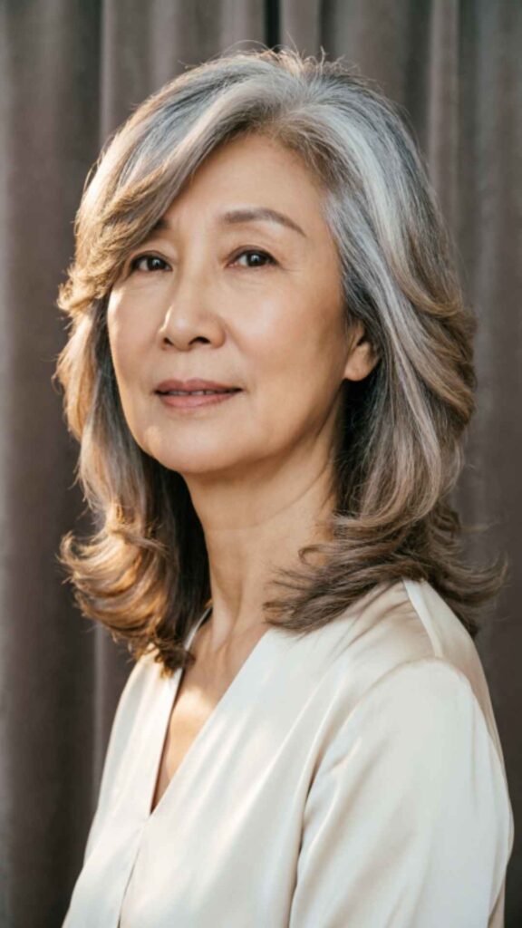 Layered Hair With Side-Swept Bangs